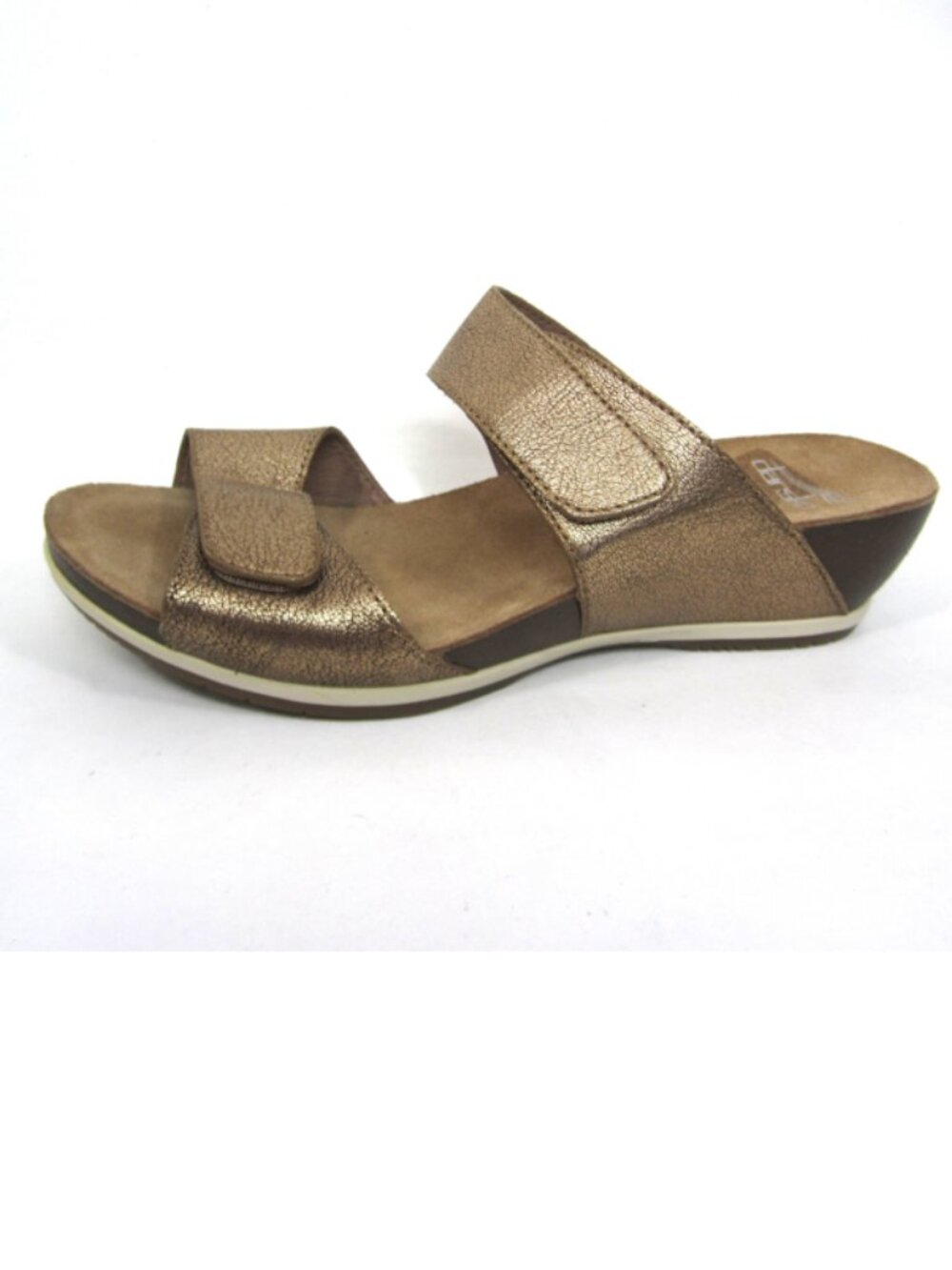 Dansko Bronze Gold Vienna Womens Size 36 US 5.5 6 Slide Sandals Adjustable Wedge
